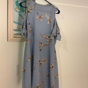 Lush Blue Floral Midi Dress